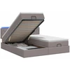 Otmana lova su matracsu ir LED Taupe 180 x 200 cm Audinys