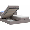 Otmana lova su matracsu ir LED Taupe 200 x 200 cm Audinys