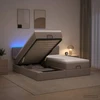 Otmana lova su matracsu ir LED Taupe 200 x 200 cm Audinys