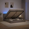 Otmana lova su matracsu ir LED Taupe 200 x 200 cm Audinys