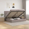 Otmana lova su matracsu ir LED Taupe 200 x 200 cm Audinys