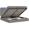 Otmana lova su matracsu ir LED Taupe 200 x 200 cm Audinys