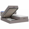 Otmana lova su matracsu ir LED Taupe 200 x 200 cm Audinys