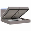 Otmana lova su matracsu ir LED Taupe 200 x 200 cm Audinys