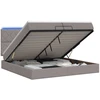 Otmana lova su matracsu ir LED Taupe 200 x 200 cm Audinys