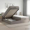 Otmana lova su matracsu ir LED Taupe 200 x 200 cm Audinys