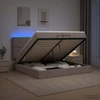 Otmana lova su matracsu ir LED Taupe 200 x 200 cm Audinys