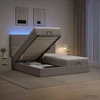 Otmana lova su matracsu ir LED Taupe 200 x 200 cm Audinys
