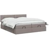 Otmana lova su matracsu ir LED Taupe 200 x 200 cm Audinys