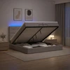 Otmana lova su matracsu ir LED Taupe 200 x 200 cm Audinys