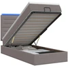 Otmana lova su matracsu ir LED Taupe 90 x 200 cm Audinys