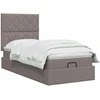 Otmana lova su matracsu ir LED Taupe 90 x 200 cm Audinys