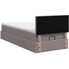 Otmana lova su matracsu ir LED Taupe 90 x 200 cm Audinys
