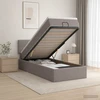 Otmana lova su matracsu ir LED Taupe 90 x 200 cm Audinys