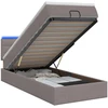 Otmana lova su matracsu ir LED Taupe 90 x 200 cm Audinys