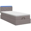 Otmana lova su matracsu ir LED Taupe 90 x 200 cm Audinys
