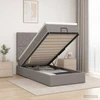 Otmana lova su matracsu ir LED Taupe 90 x 200 cm Audinys