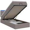 Otmana lova su matracsu ir LED Taupe 90 x 200 cm Audinys