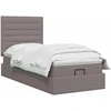Otmana lova su matracsu ir LED Taupe 90 x 190 cm Audinys