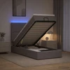 Otmana lova su matracsu ir LED Taupe 90 x 200 cm Audinys