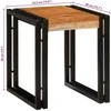 Suklijuotas stalas 3 pcs Kietos akacijos medienos ir metalo