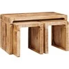 Suklijuotas stalas 3 pcs Ruda Kietas mango medis