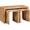 Suklijuotas stalas 3 pcs Ruda Kietas mango medis