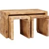 Suklijuotas stalas 3 pcs Ruda Kietas mango medis