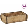 Padėklas 4 vnt. Ruda 30 x 15 x 9 cm Kietas atkurtas medis