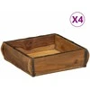 Padėklas 4 pcs Ruda 29 x 31 x 10 cm Kietas atkurtas medis