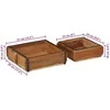 Padėklas 2 vnt. Ruda 29 x 31 x 10 cm Kietas atkurtas medis