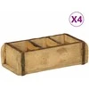 Padėklas 4 pcs Ruda 30 x 14 x 9 cm Kietas atkurtas medis