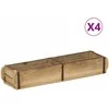 Padėklas 4 pcs Ruda 57 x 15 x 9 cm Kietas atkurtas medis