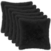 Pagalvėlės užvalkalas 6 pcs HEERLEN Juoda 30 x 30 cm PV pūkinis
