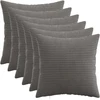 Pagalvėlės užvalkalas 6 pcs HEERLEN Tamsiai pilka 50 x 50 cm