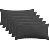 Pagalvėlės užvalkalas 6 pcs HEERLEN Tamsiai pilka 40 x 80 cm