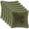 Pagalvėlės užvalkalas 6 pcs HEERLEN Žalia 45 x 45 cm PV pūkinis