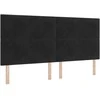 LED Čiužinio Lova su čiužiniu Juodas 200 x 200 cm Aksomas
