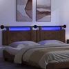 Pakabinamas lovos galvūgalis Su LED šviesa Ruda Dirbtinė oda