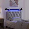 Pakabinamas lovos galvūgalis Su LED šviesa Balta Audinys
