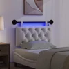 Pakabinamas lovos galvūgalis Su LED šviesa Kreminė Aksomas