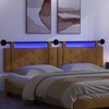Pakabinamas lovos galvūgalis Su LED šviesa Ruda Aksomas