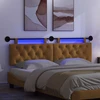 Pakabinamas lovos galvūgalis Su LED šviesa Ruda Aksomas