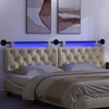 Pakabinamas lovos galvūgalis Su LED šviesa Kreminė Audinys