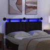 Pakabinamas lovos galvūgalis Su LED šviesa Juoda Audinys