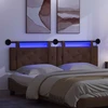 Pakabinamas lovos galvūgalis Su LED šviesa Ruda Dirbtinė oda