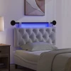 Pakabinamas lovos galvūgalis Su LED šviesa Balta Audinys