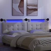 Pakabinamas lovos galvūgalis Su LED šviesa Balta Dirbtinė oda