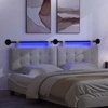 Pakabinamas lovos galvūgalis Su LED šviesa Balta Audinys