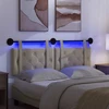 Pakabinamas lovos galvūgalis Su LED šviesa Kreminė Dirbtinė oda